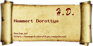 Hemmert Dorottya névjegykártya
